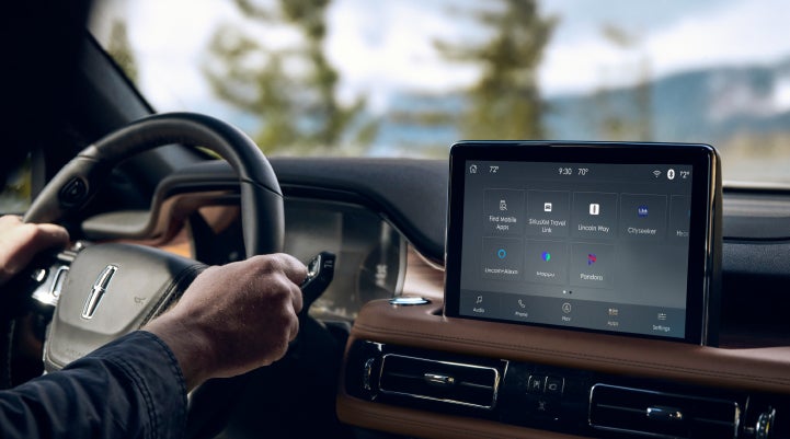 The center touchscreen of a Lincoln Aviator® SUV is shown | Wallace Lincoln in Fort Pierce FL