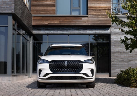 The front of a 2026 Lincoln Aviator® SUV is shown. | Wallace Lincoln in Fort Pierce FL