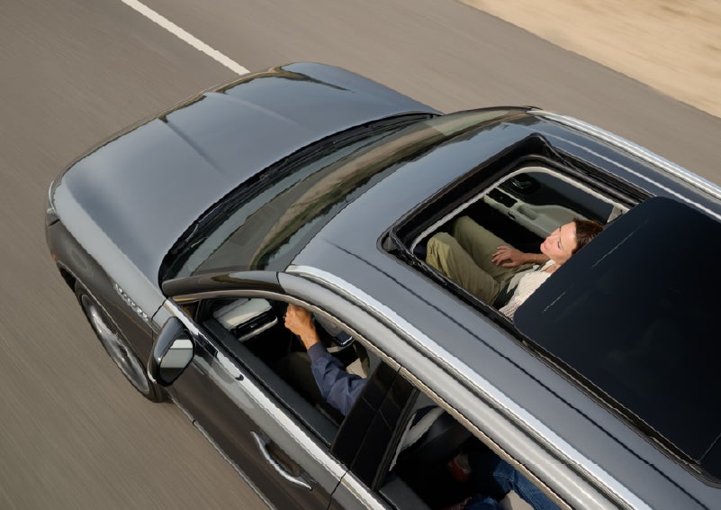 The available panoramic Vista Roof® of a 2027 Lincoln Aviator® SUV is open. | Wallace Lincoln in Fort Pierce FL